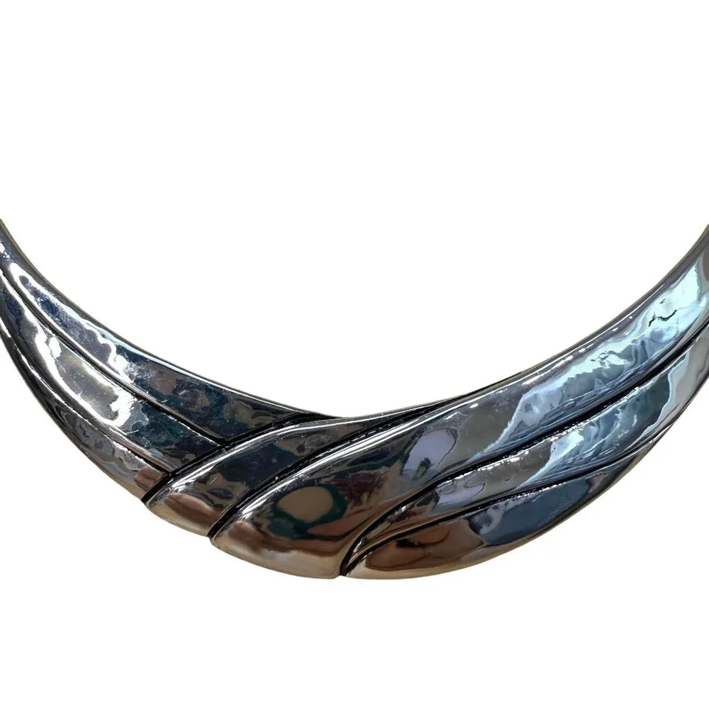 Chicos Statement Silver-Tone Metal Necklace With Adjustable Chain‎
